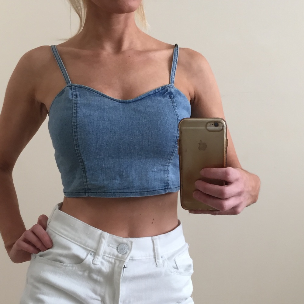 Express denim crop top - Picture 2 of 5